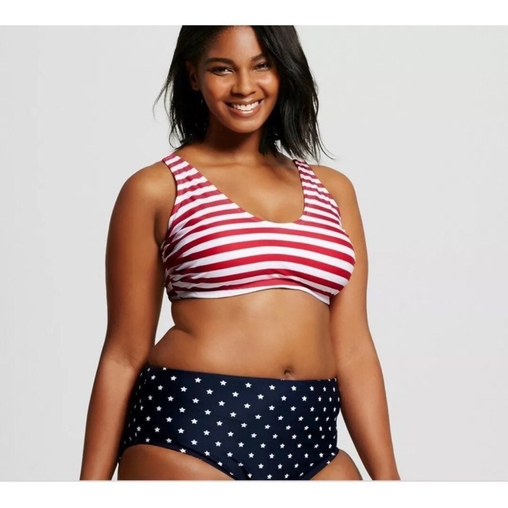 Ava & Viv | American Flag Bikini Top | 16W